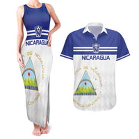 Custom Nicaragua Football Couples Matching Tank Maxi Dress and Hawaiian Shirt La Azul y Blanco - Wonder Print Shop