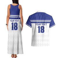 Custom Nicaragua Football Couples Matching Tank Maxi Dress and Hawaiian Shirt La Azul y Blanco - Wonder Print Shop