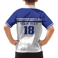 Custom Nicaragua Football Family Matching Off The Shoulder Long Sleeve Dress and Hawaiian Shirt La Azul y Blanco - Wonder Print Shop