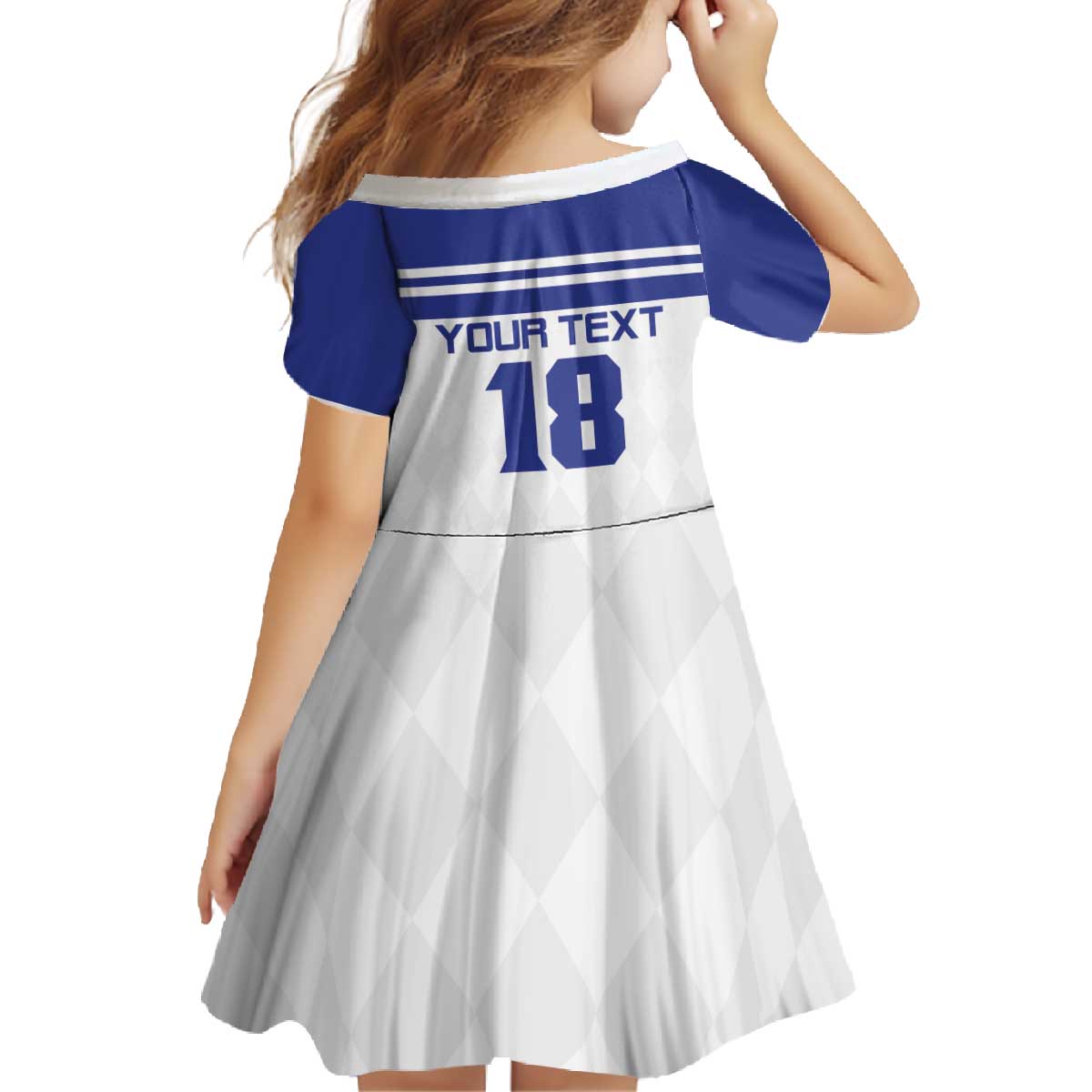 Custom Nicaragua Football Family Matching Off The Shoulder Long Sleeve Dress and Hawaiian Shirt La Azul y Blanco - Wonder Print Shop