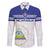 Custom Nicaragua Football Family Matching Off The Shoulder Long Sleeve Dress and Hawaiian Shirt La Azul y Blanco - Wonder Print Shop