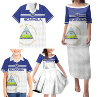 Custom Nicaragua Football Family Matching Puletasi and Hawaiian Shirt La Azul y Blanco - Wonder Print Shop