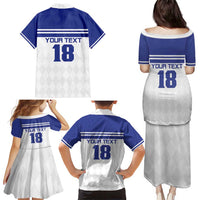 Custom Nicaragua Football Family Matching Puletasi and Hawaiian Shirt La Azul y Blanco - Wonder Print Shop