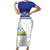 Custom Nicaragua Football Family Matching Short Sleeve Bodycon Dress and Hawaiian Shirt La Azul y Blanco - Wonder Print Shop