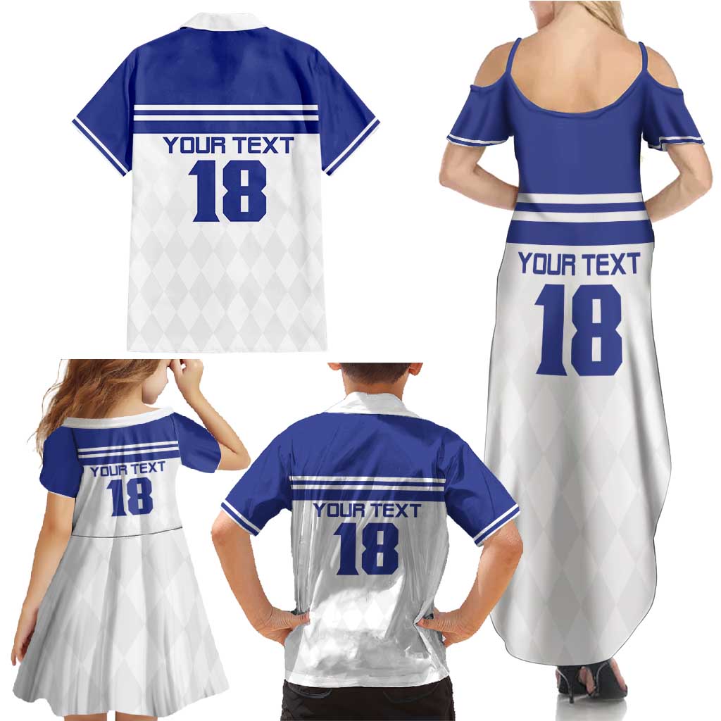 Custom Nicaragua Football Family Matching Summer Maxi Dress and Hawaiian Shirt La Azul y Blanco - Wonder Print Shop
