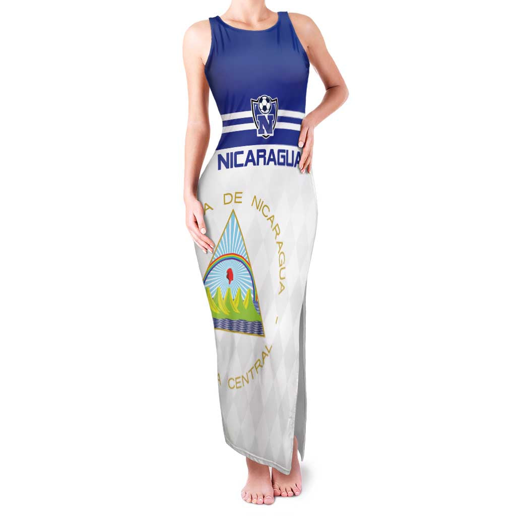 Custom Nicaragua Football Family Matching Tank Maxi Dress and Hawaiian Shirt La Azul y Blanco - Wonder Print Shop