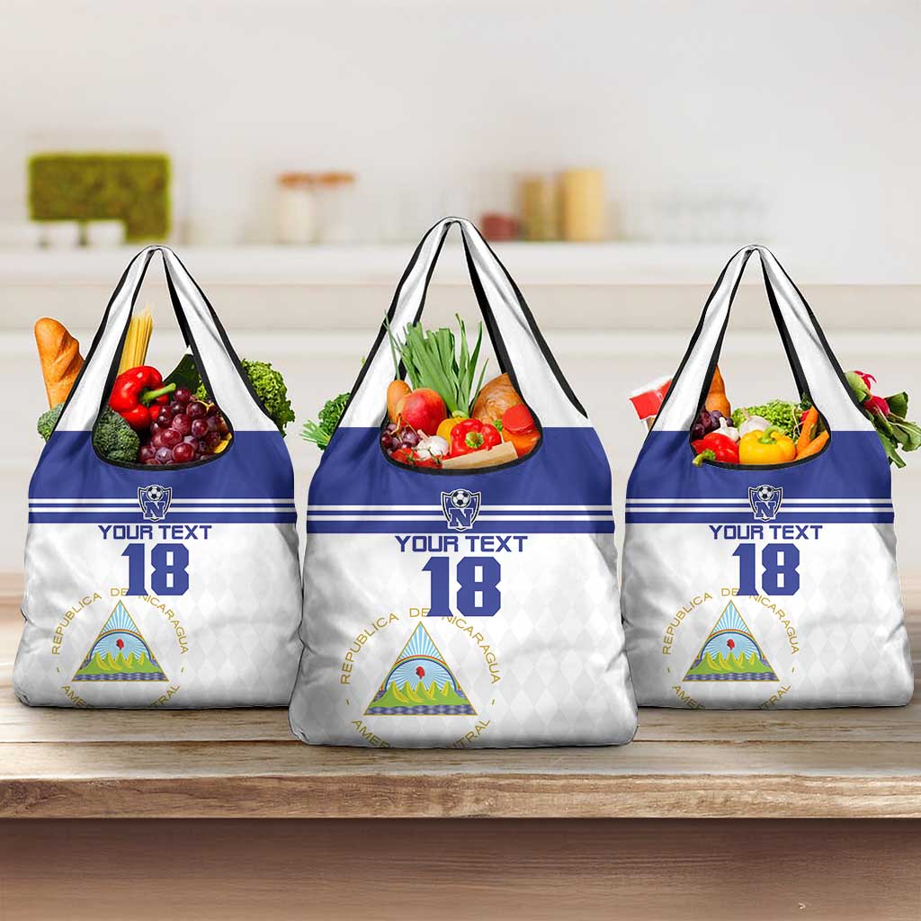 Custom Nicaragua Football Grocery Bag La Azul y Blanco - Wonder Print Shop