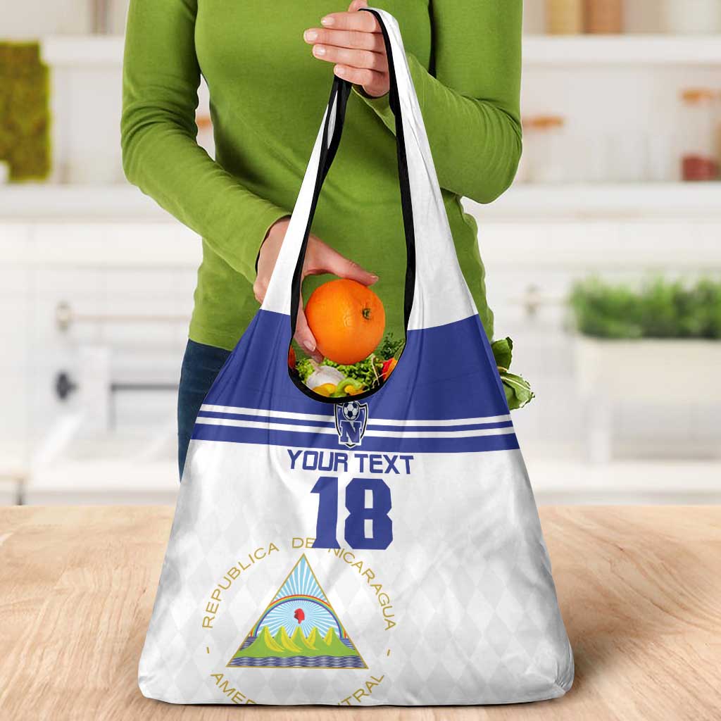 Custom Nicaragua Football Grocery Bag La Azul y Blanco - Wonder Print Shop