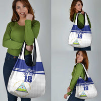 Custom Nicaragua Football Grocery Bag La Azul y Blanco - Wonder Print Shop