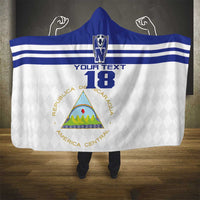 Custom Nicaragua Football Hooded Blanket La Azul y Blanco - Wonder Print Shop
