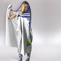 Custom Nicaragua Football Hooded Blanket La Azul y Blanco - Wonder Print Shop