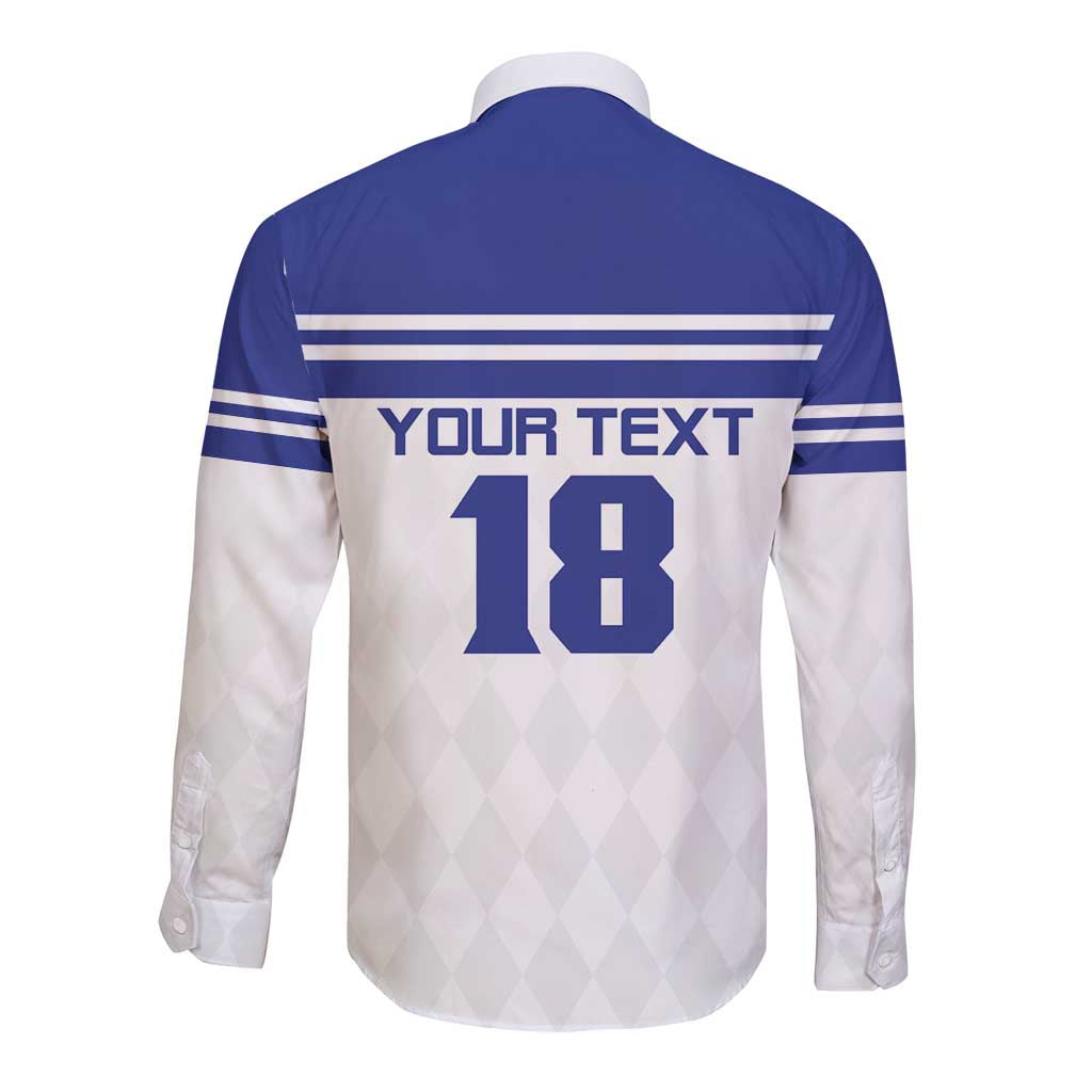 Custom Nicaragua Football Long Sleeve Button Shirt La Azul y Blanco - Wonder Print Shop