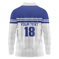 Custom Nicaragua Football Long Sleeve Polo Shirt La Azul y Blanco - Wonder Print Shop