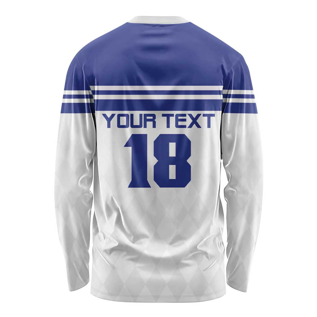 Custom Nicaragua Football Long Sleeve Shirt La Azul y Blanco - Wonder Print Shop