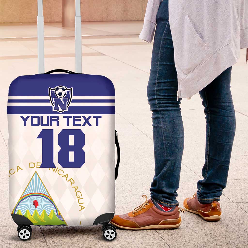 Custom Nicaragua Football Luggage Cover La Azul y Blanco - Wonder Print Shop