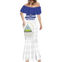 Custom Nicaragua Football Mermaid Dress La Azul y Blanco - Wonder Print Shop