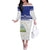 Custom Nicaragua Football Off The Shoulder Long Sleeve Dress La Azul y Blanco - Wonder Print Shop