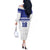 Custom Nicaragua Football Off The Shoulder Long Sleeve Dress La Azul y Blanco - Wonder Print Shop