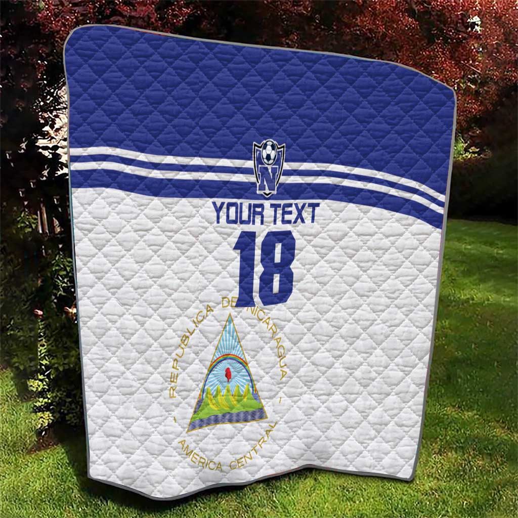 Custom Nicaragua Football Quilt La Azul y Blanco - Wonder Print Shop
