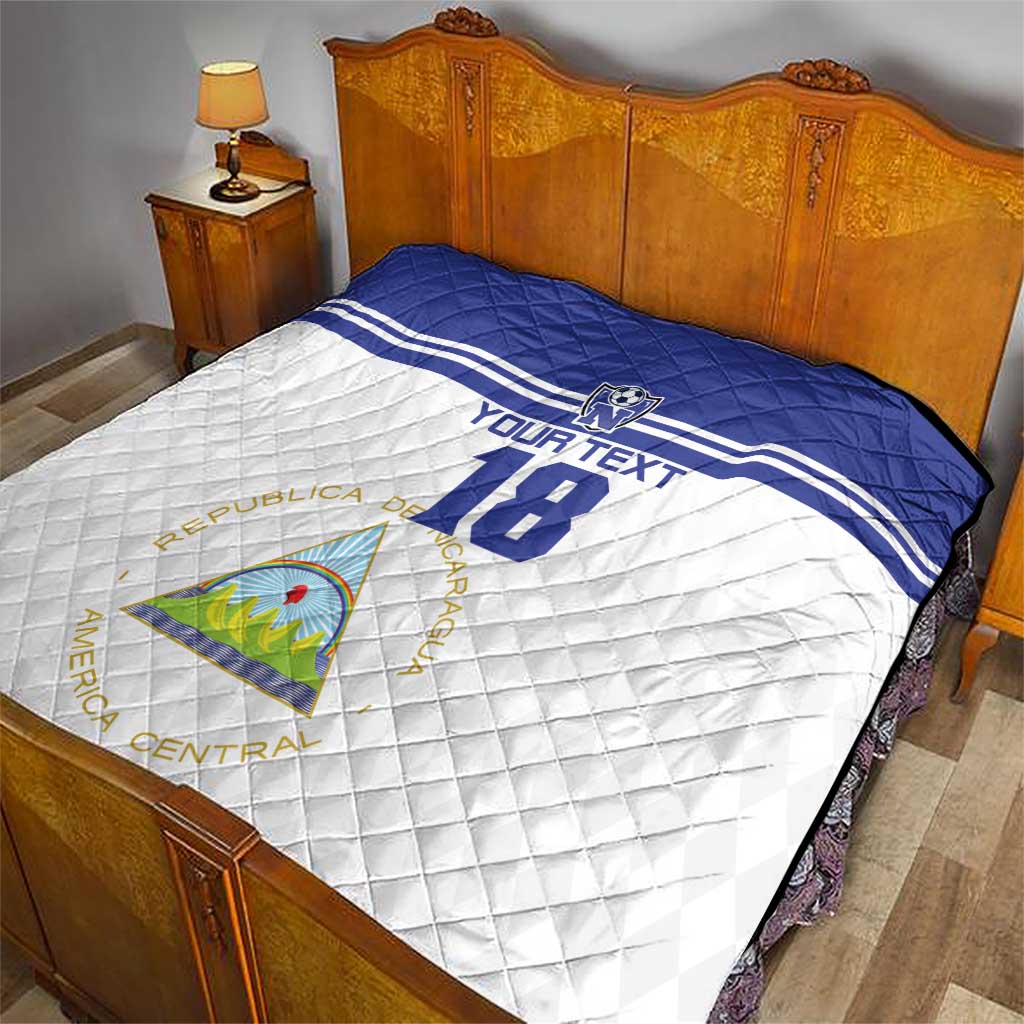 Custom Nicaragua Football Quilt La Azul y Blanco - Wonder Print Shop
