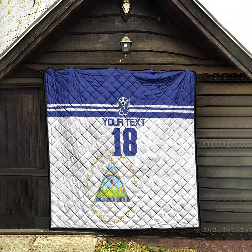 Custom Nicaragua Football Quilt La Azul y Blanco - Wonder Print Shop