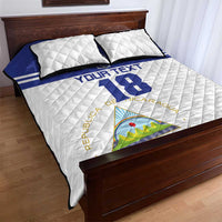 Custom Nicaragua Football Quilt Bed Set La Azul y Blanco - Wonder Print Shop