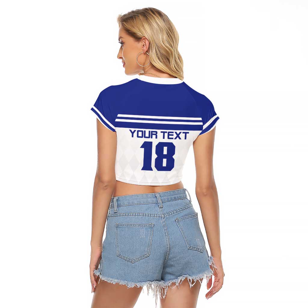 Custom Nicaragua Football Raglan Cropped T Shirt La Azul y Blanco - Wonder Print Shop