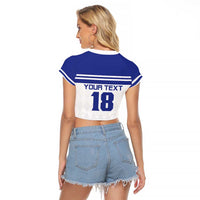 Custom Nicaragua Football Raglan Cropped T Shirt La Azul y Blanco - Wonder Print Shop