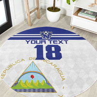 Custom Nicaragua Football Round Carpet La Azul y Blanco - Wonder Print Shop