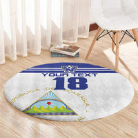 Custom Nicaragua Football Round Carpet La Azul y Blanco - Wonder Print Shop