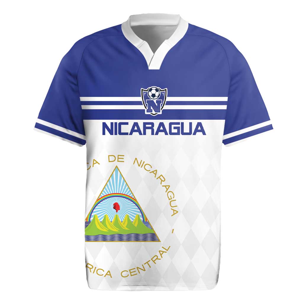 Custom Nicaragua Football Rugby Jersey La Azul y Blanco - Wonder Print Shop
