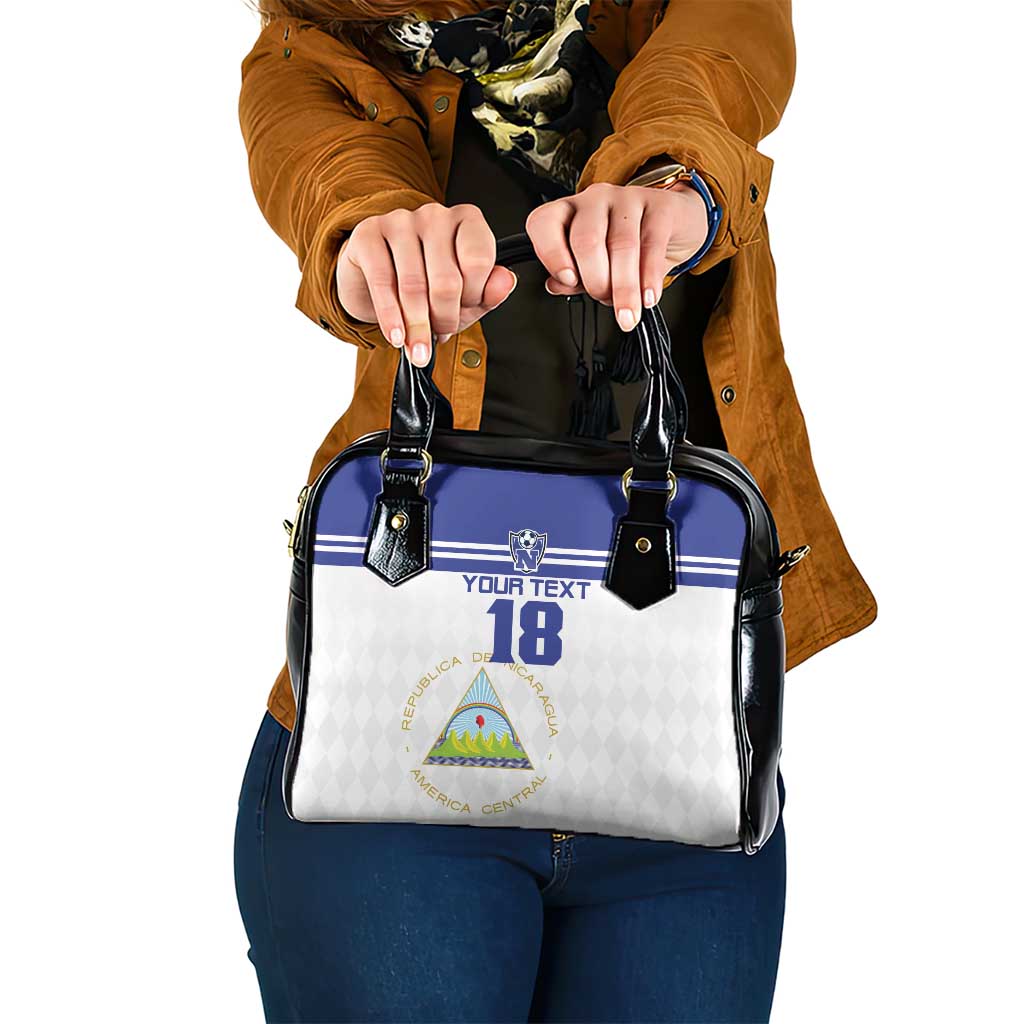 Custom Nicaragua Football Shoulder Handbag La Azul y Blanco - Wonder Print Shop
