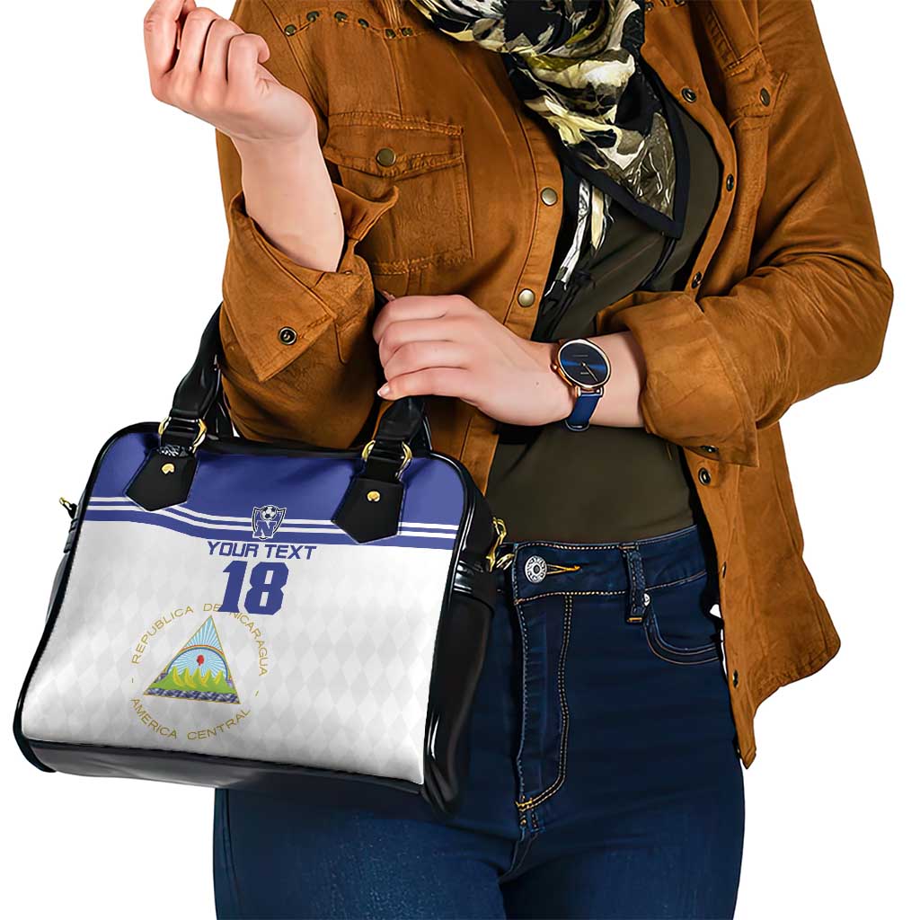 Custom Nicaragua Football Shoulder Handbag La Azul y Blanco - Wonder Print Shop