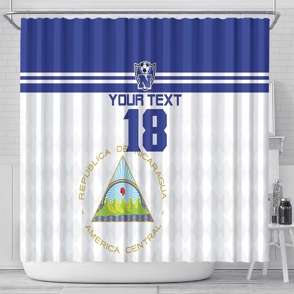 Custom Nicaragua Football Shower Curtain La Azul y Blanco - Wonder Print Shop