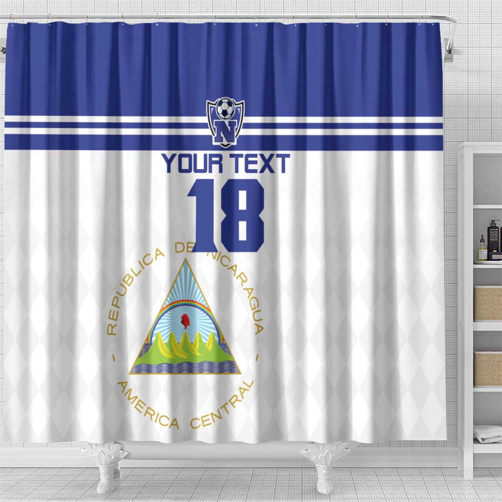 Custom Nicaragua Football Shower Curtain La Azul y Blanco - Wonder Print Shop