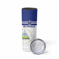Custom Nicaragua Football Skinny Tumbler La Azul y Blanco - Wonder Print Shop