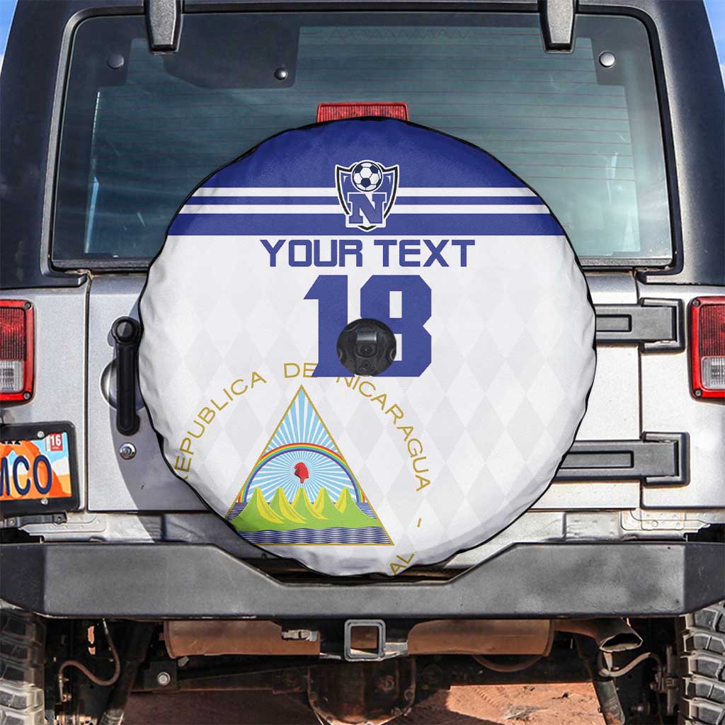 Custom Nicaragua Football Spare Tire Cover La Azul y Blanco - Wonder Print Shop