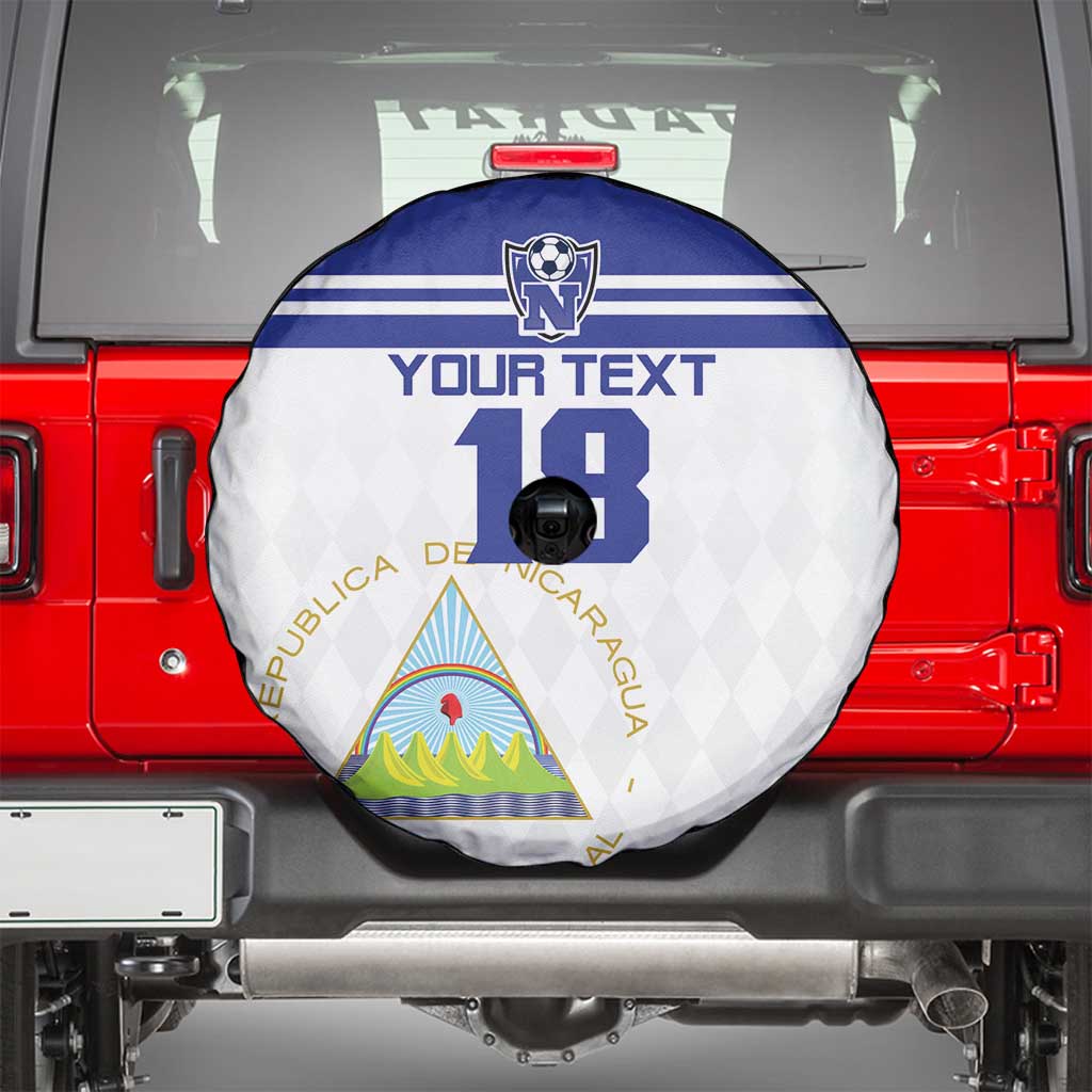 Custom Nicaragua Football Spare Tire Cover La Azul y Blanco - Wonder Print Shop