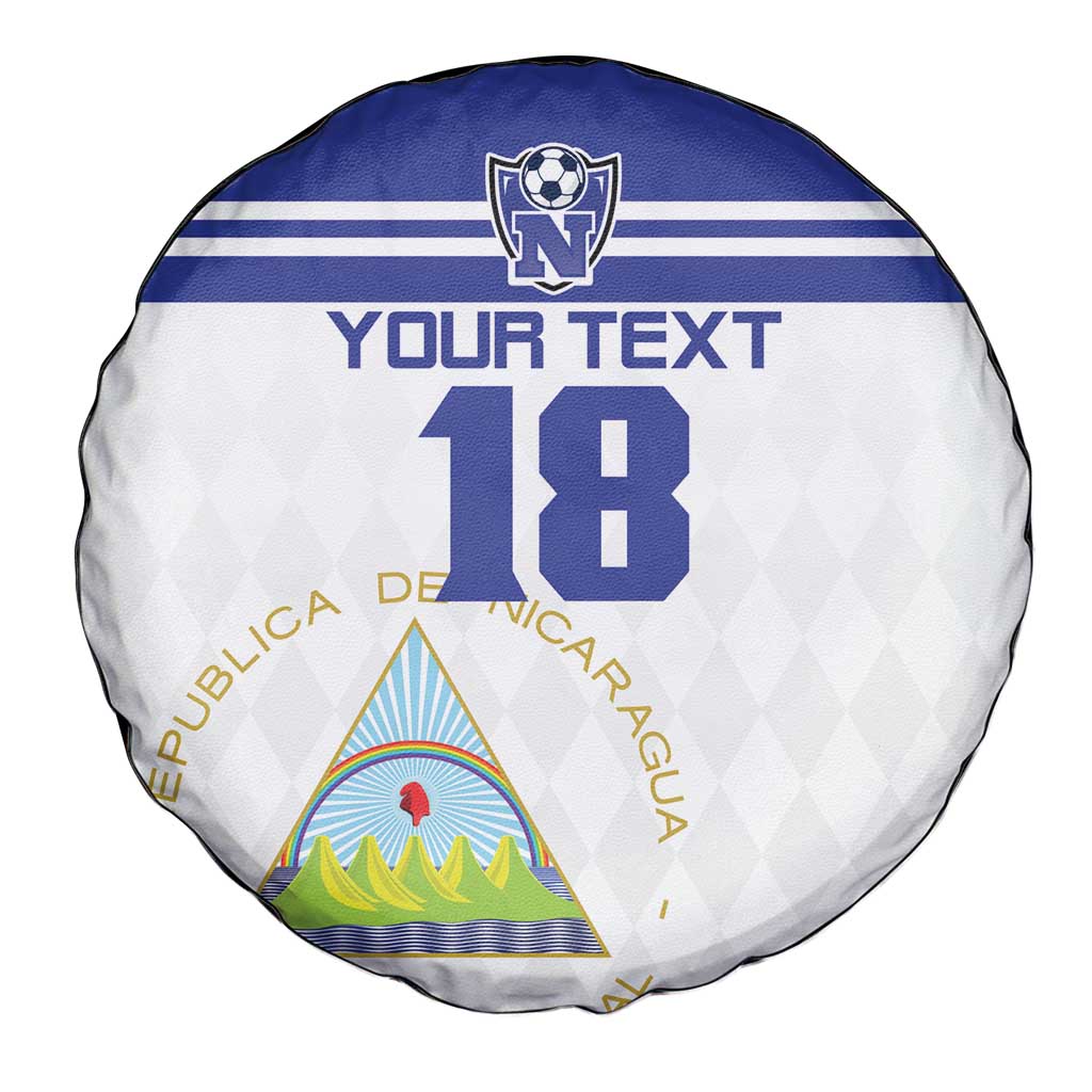 Custom Nicaragua Football Spare Tire Cover La Azul y Blanco - Wonder Print Shop