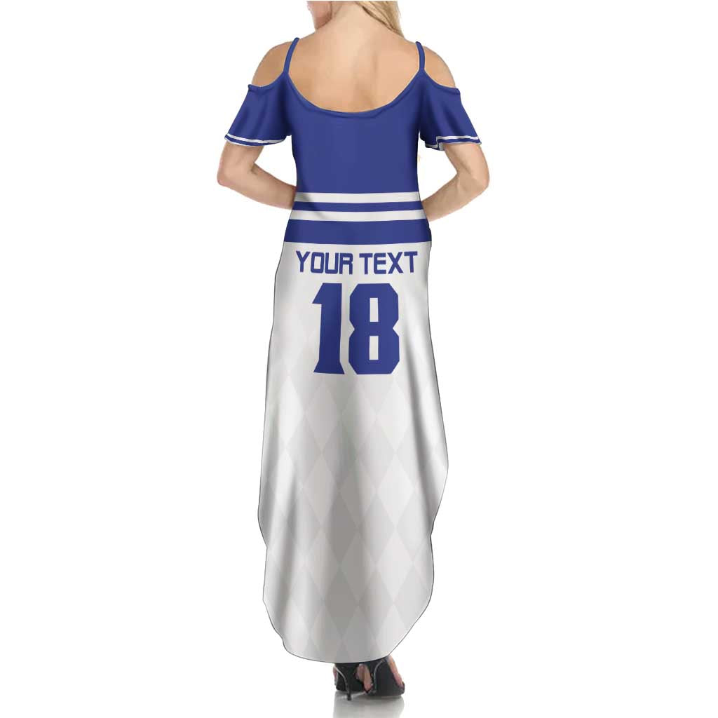 Custom Nicaragua Football Summer Maxi Dress La Azul y Blanco - Wonder Print Shop