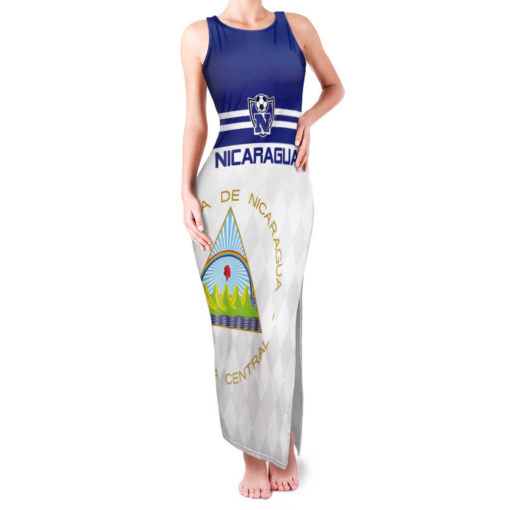 Custom Nicaragua Football Tank Maxi Dress La Azul y Blanco - Wonder Print Shop