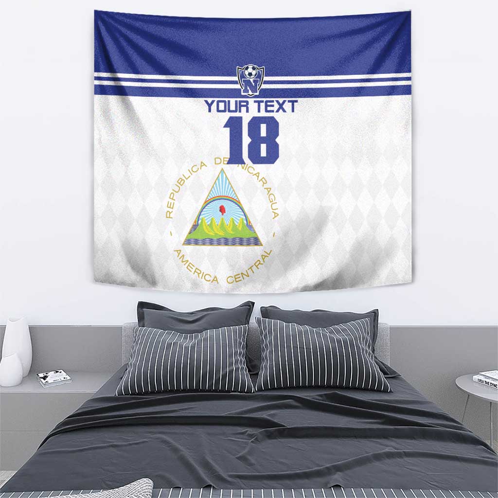 Custom Nicaragua Football Tapestry La Azul y Blanco - Wonder Print Shop