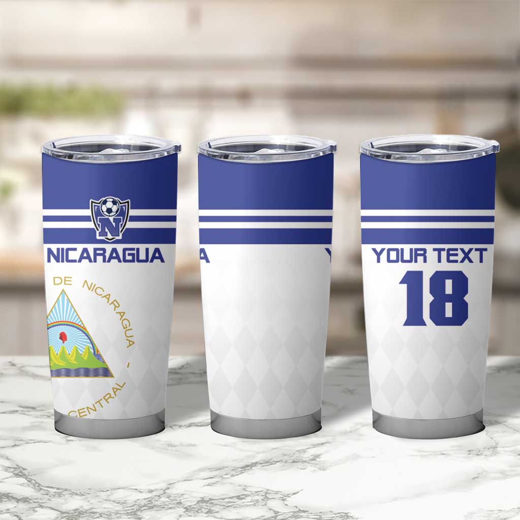 Custom Nicaragua Football Tumbler Cup La Azul y Blanco - Wonder Print Shop