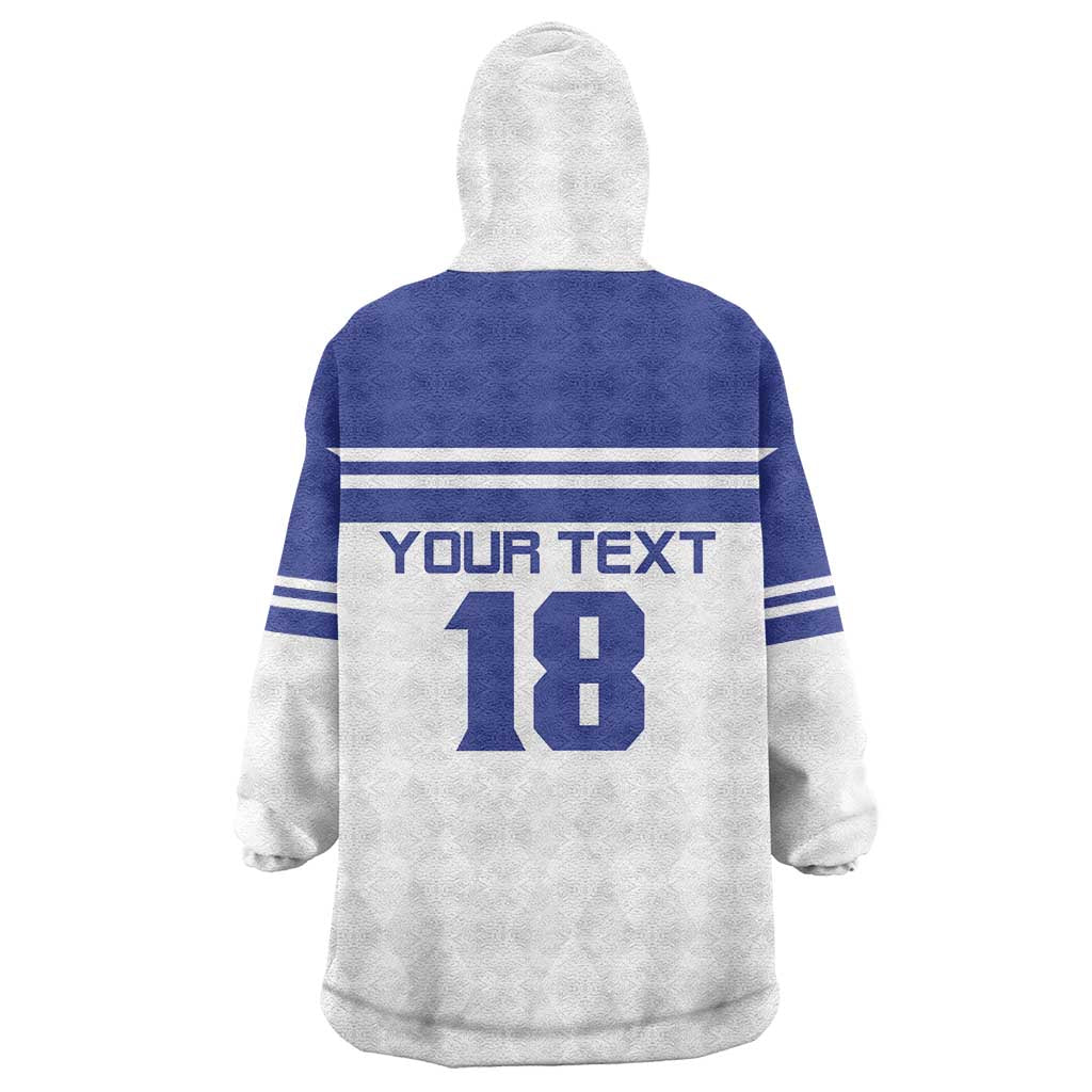 Custom Nicaragua Football Wearable Blanket Hoodie La Azul y Blanco - Wonder Print Shop
