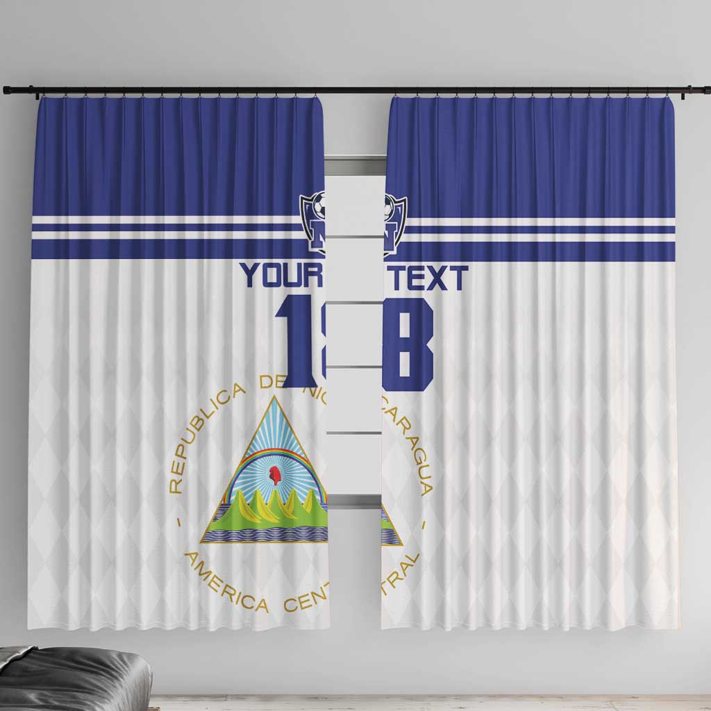 Custom Nicaragua Football Window Curtain La Azul y Blanco - Wonder Print Shop