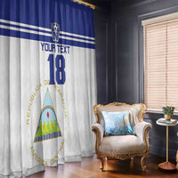 Custom Nicaragua Football Window Curtain La Azul y Blanco - Wonder Print Shop