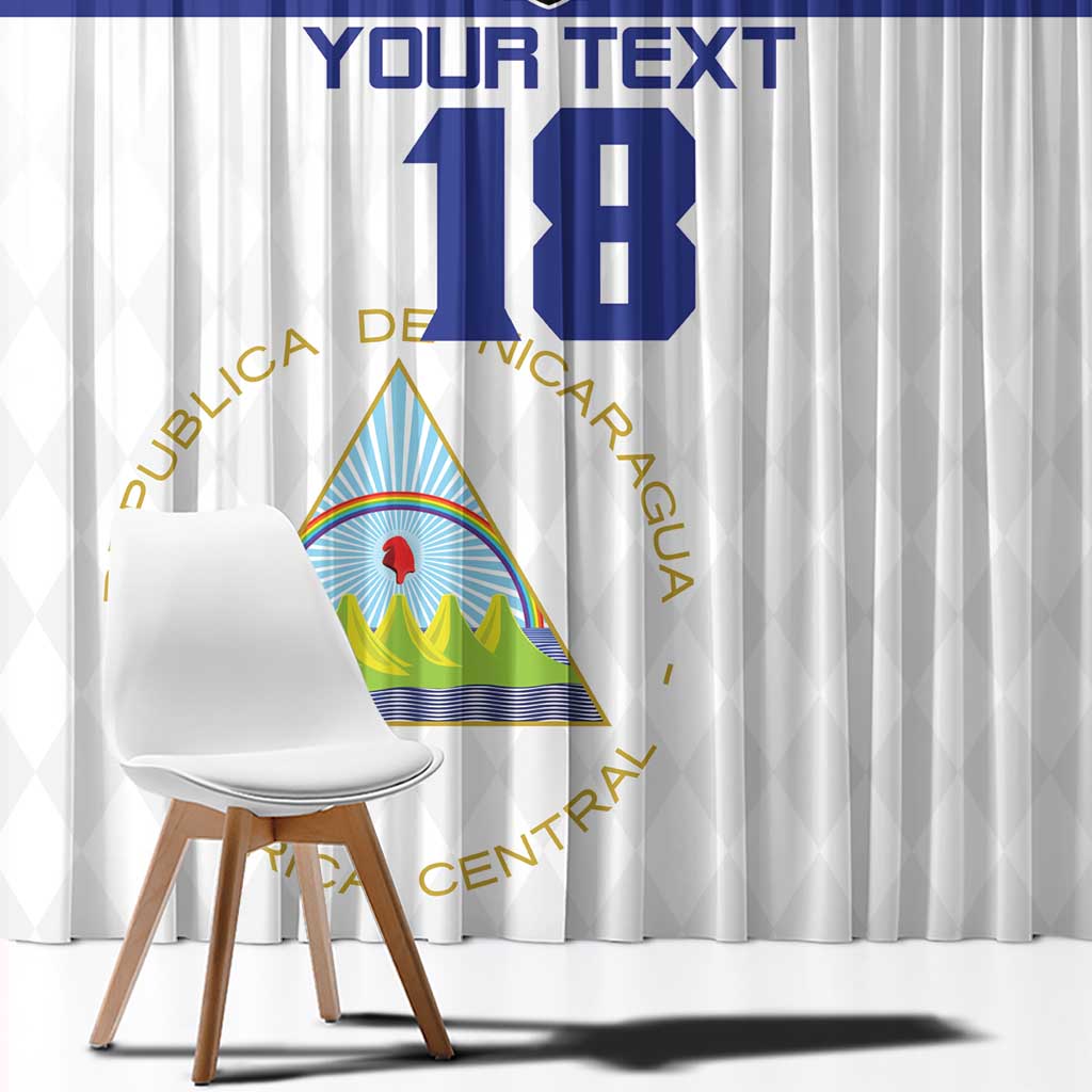 Custom Nicaragua Football Window Curtain La Azul y Blanco - Wonder Print Shop