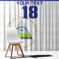 Custom Nicaragua Football Window Curtain La Azul y Blanco - Wonder Print Shop