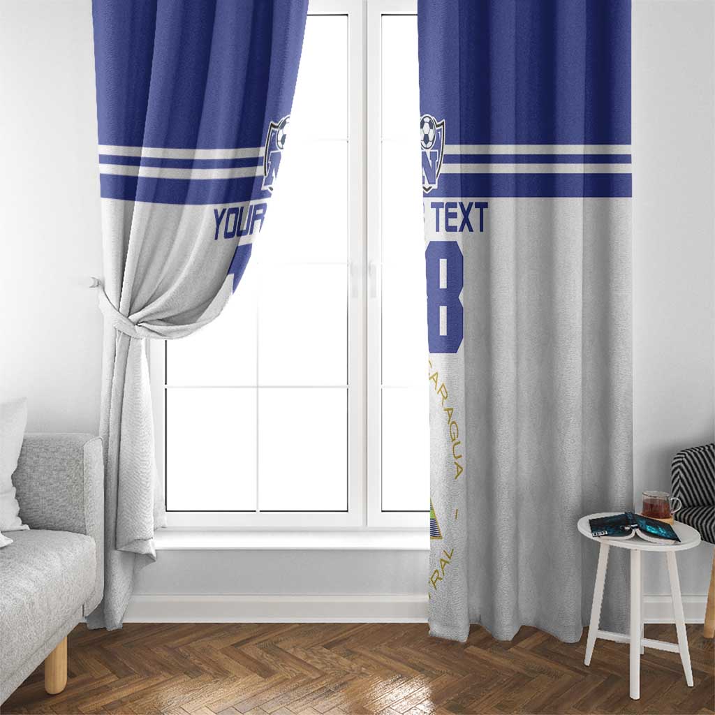 Custom Nicaragua Football Window Curtain La Azul y Blanco - Wonder Print Shop