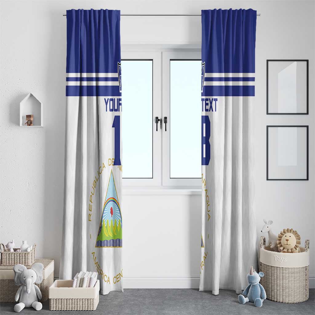 Custom Nicaragua Football Window Curtain La Azul y Blanco - Wonder Print Shop